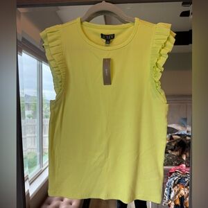 J. Crew NWT ruffle sleeve tank
